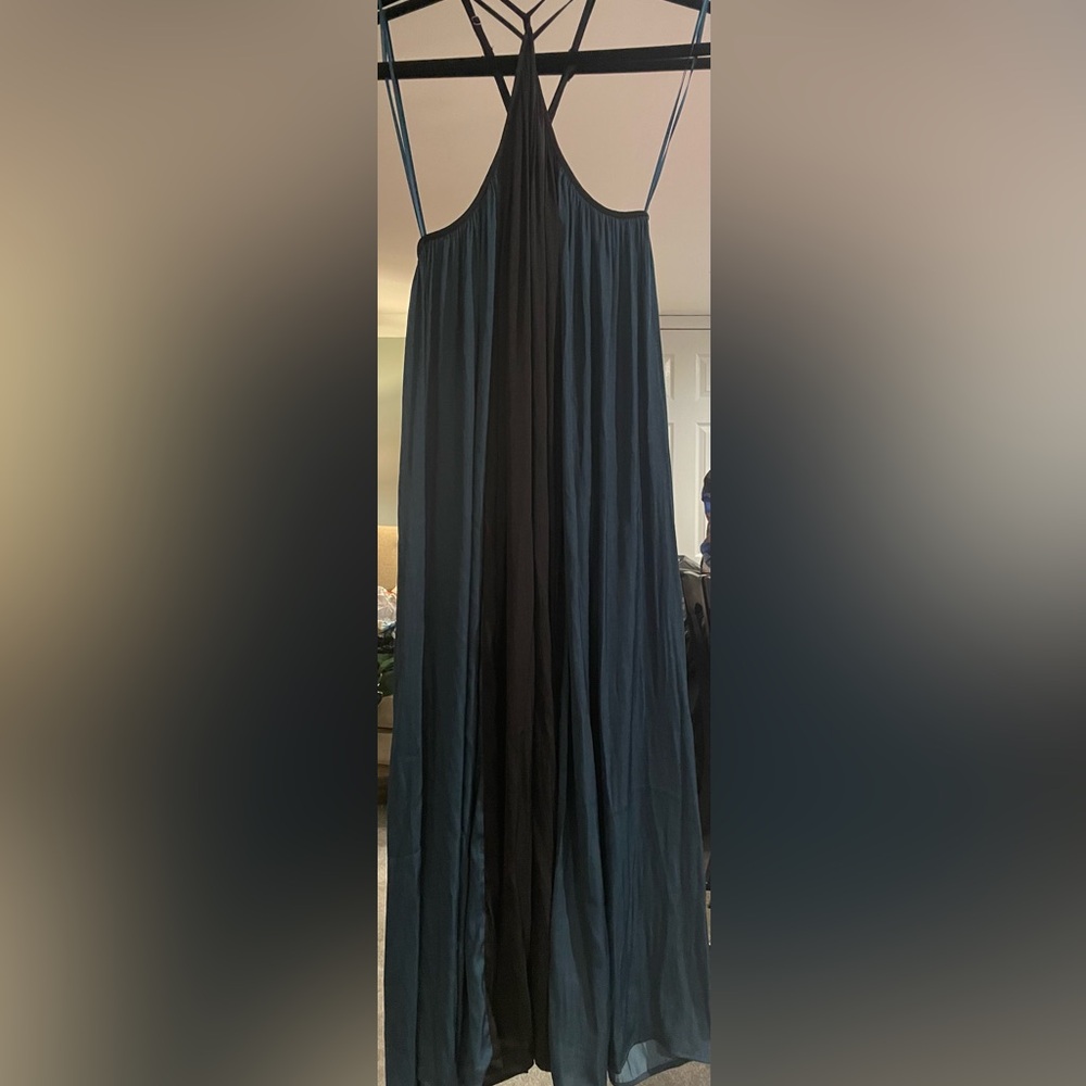 Banana Republic Midi Dress. NWT. Halter. Two tone. Medium. Black and Blue.